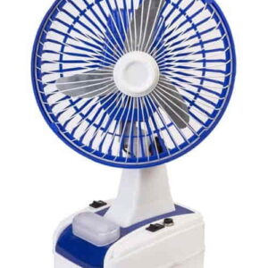 Buy Globex 8 inch Rechargeable Table Fan with LED Lamp (Blue)
