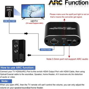 Now extract digital HDMI audio to 3.5mm and Toslink/SPDIF Coaxial Audio. Single HDMI to Analog Audio