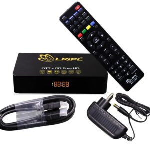 Buy LRIPL 2-in-1 Hybrid Set-Top Box, that comes with Android 10 TV Box and Support DD Free dish lifetime FREE TV channels, Best Android FTA Box