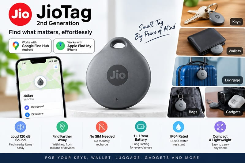 JioTag  – Android & iPhone Compatible Smart Item Finder